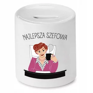 SKARBONKA DLA SZEFA NAJLEPSZA SZEFOWA PREZENT z Nadrukiem ze Zdjęciem - Skarbonki - miniaturka - grafika 1