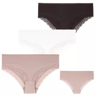 Majtki damskie - Majtki Damskie Figi Bawełniane Z Koronką Klasyczne Gładkie 3-Szt. Moraj - S - miniaturka - grafika 1