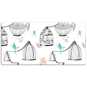 Podkładki na biurko - Mata ochronna na biurko Ptaki w klatce 120x60 cm - miniaturka - grafika 1