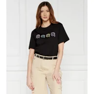 Koszulki i topy damskie - Karl Lagerfeld T-shirt ikonik outline | Relaxed fit - miniaturka - grafika 1