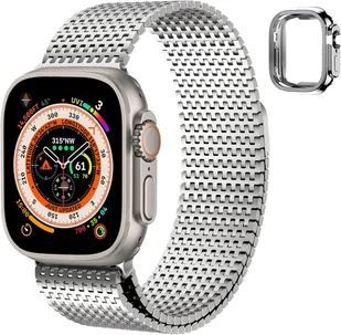 BRANSOLETA DO ZEGARKA APPLE WATCH ULTRA/ULTRA 2 49mm SREBRNA +ETUI - Akcesoria do smartwatchy - miniaturka - grafika 1