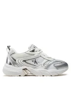 Sneakersy damskie - Calvin Klein Jeans Sneakersy Retro Tennis Low Lace Mh Ml Mr YW0YW01381 Biały - miniaturka - grafika 1