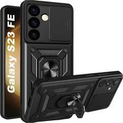Pozostałe akcesoria do telefonów - Etui do Samsung Galaxy S23 FE pancerne Slide Case Ring obudowa ochrona aparatu Camshield Alogy czarne - miniaturka - grafika 1