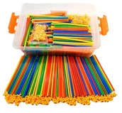 Klocki - Sprytne Klocki. Słomki Konstrukcyjne 300 Elementów Toys4Edu - miniaturka - grafika 1