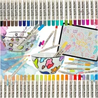Przybory szkolne - Markery akrylowe do tkanin kamieni pisaki flamastry mazaki wodoodporne DIY 48 szt. - miniaturka - grafika 1