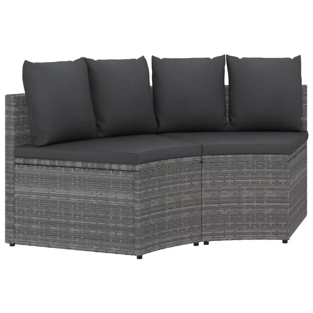 vidaXL vidaXL 2-częściowa sofa ogrodowa z poduszkami polirattan szara 310468