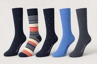 Skarpetki męskie - Skarpetki Tommy Hilfiger Zestaw 5 Pack Skarpety Wysokie GIFTBOX r. 43-46 - miniaturka - grafika 1