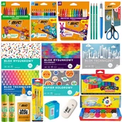 Przybory szkolne - MEGA zestaw wyprawka szkolna do klas 1-3, BIC, XXL 78 elementów - miniaturka - grafika 1