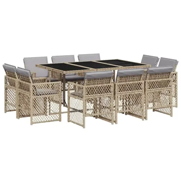 Zestaw mebli ogrodowych z rattanem PE, stół 165x106x73 cm, krzesło 50,5x