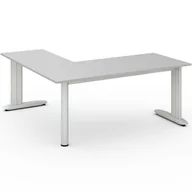 Stoły i stoliki do biura - B2B Partner Biurko Flexible lewy 1800 x 1800 mm, szary 468269 - miniaturka - grafika 1