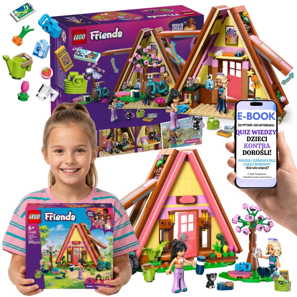 LEGO Friends Domek Kempingowy z Kotkiem (42682) + E-BOOK-2
