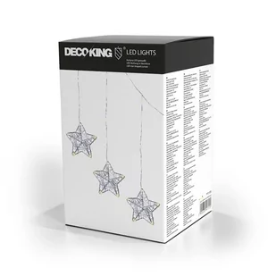 Decoking Decoking Ozdobna kurtyna LED w kształcie gwiazdek Snowflakes DecoKing SNOWFLAKES/WWH/38LE - Ozdoby bożonarodzeniowe - miniaturka - grafika 1