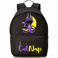 Plecaki szkolne i tornistry - ﻿PLECAK SZKOLNY Czarny Młodzieżowy Wyprawka SMILLING CRITTERS CatNap Wzory - miniaturka - grafika 1