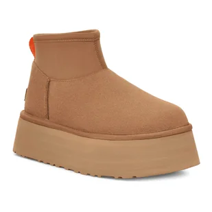 UGG Botki Śniegowce W Classic Mini Dipper Chestnut-38 - Botki damskie - miniaturka - grafika 1