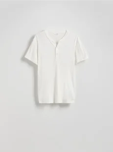 Reserved - T-shirt henley slim fit - złamana biel - Koszulki męskie - miniaturka - grafika 1