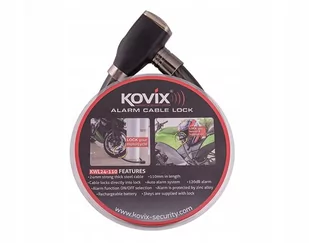 KOVIX - Bezpieczeństwo motocykla KOVIX KWL24 Linka stalowa 110cm z alarmem KWL24-110BK - Akcesoria motocyklowe - miniaturka - grafika 1