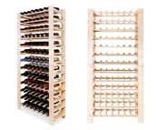 Stojaki na wino - Maxi Regał Drewniany Na 91 Butelek 166,4X80X30 Cm Surowy Drewno Sosnowe Naturalny Rw-51K-3 / Wamar-Sosenka - miniaturka - grafika 1