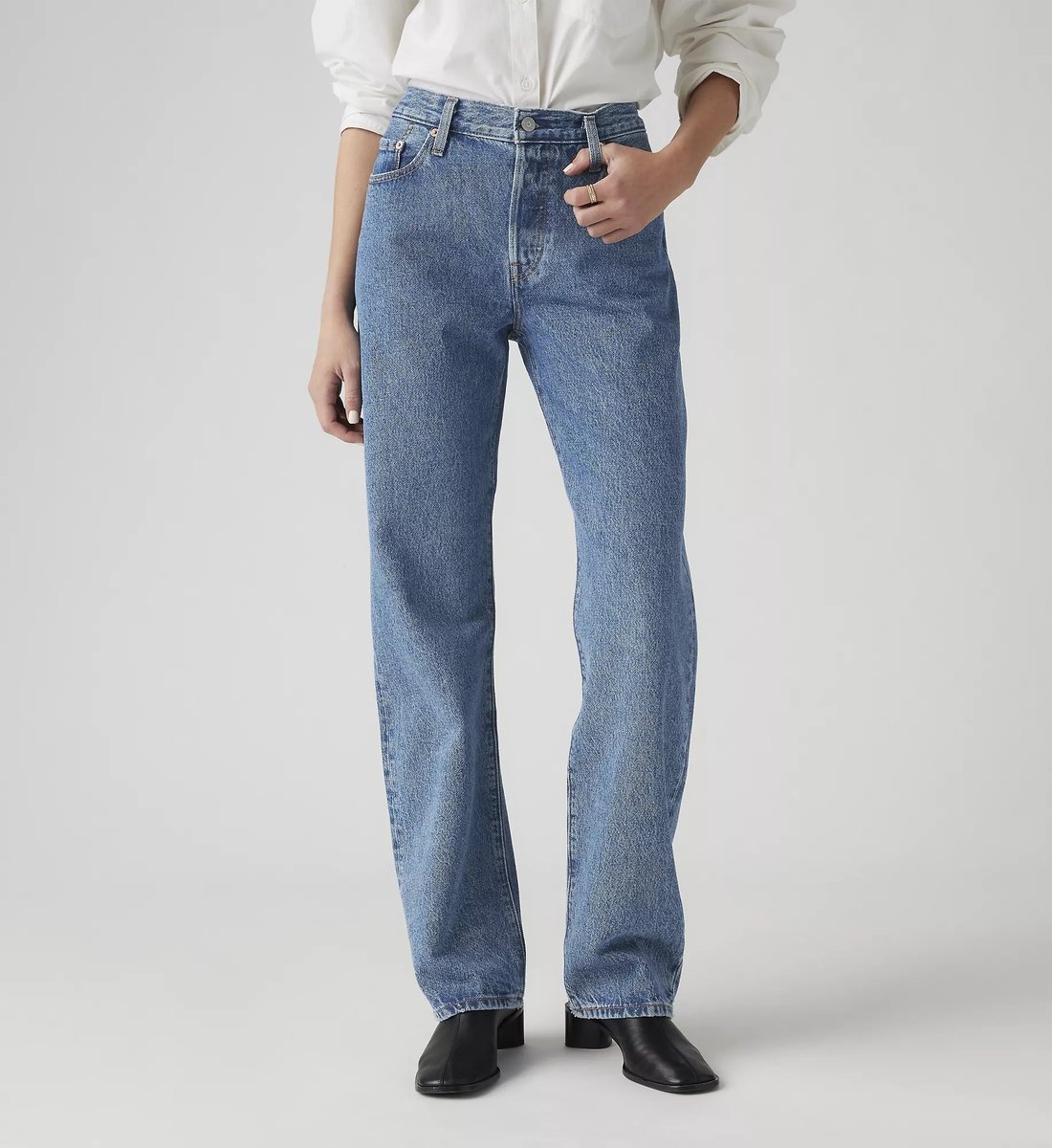 LEVI'S JEANSY RURKI WYSOKI STAN KLASYCZNE NIEBIESKIE BAWEŁNA 26/30 7BA