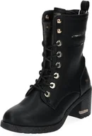 Botki damskie - Mustang Damskie botki 1437-579, czarne, 42 EU, czarny, 42 EU - miniaturka - grafika 1
