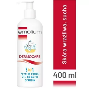Emolium SANOFI AVENTIS SP Z O.O Dermocare 3 w 1 Płyn do kąpieli żel do mycia i szampon 400 ml - Kosmetyki kąpielowe dla dzieci - miniaturka - grafika 1