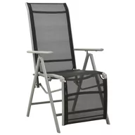 Fotele i krzesła ogrodowe - vidaXL Rozkładane krzesło ogrodowe, textilene i aluminium, srebrne! 312196 - miniaturka - grafika 1
