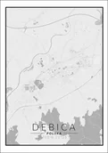 Plakaty - Galeria Plakatu, Dębica mapa czarno biała, 40x50 cm - miniaturka - grafika 1