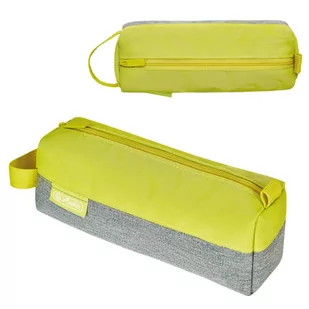 Herlitz Piórnik kosmetyczka Quattro Grey Melange/lemon - - Piórniki - miniaturka - grafika 1