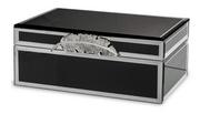Biżuteria - akcesoria - Szkatułka na biżuterię pudełko czarne szklane 9x21 - miniaturka - grafika 1