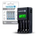 Ładowarki i akumulatory - ZESTAW Ładowarka akumulatorków Ni-MH everActive NC-450 Black Edition + 4x akumulator everActive R03/AAA Ni-MH 800 mAh - miniaturka - grafika 1