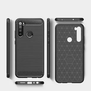 Carbon Case elastyczne etui pokrowiec Xiaomi Redmi Note 8 niebieski - Etui i futerały do telefonów - miniaturka - grafika 6