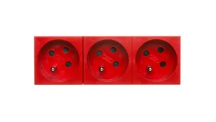 LEDart OBO BETTERMANN zasilające M45 potrójne zu 16A czerwone STD-F3K SRO3 6120326 6120326 - Gniazdka elektryczne - miniaturka - grafika 1