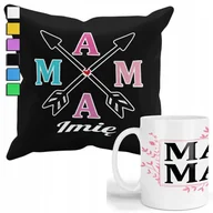 Gadżety dla niej i dla niego - ZESTAW KUBEK + PODUSZKA Z POSZEWKĄ- PREZENT DLA FANA DZIEŃ MAMY + IMIĘ - miniaturka - grafika 1