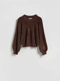 Reserved - Pluszowy sweter - ciemnobrązowy - Swetry damskie - miniaturka - grafika 1