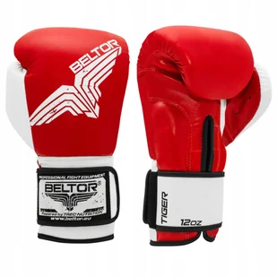 Beltor Rękawice bokserskie TIGER czerwony 14 oz BEL/543#CZE - Rękawice bokserskie - miniaturka - grafika 1