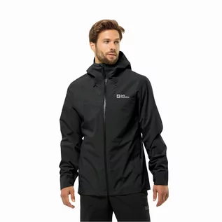 Kurtki męskie - Męska kurtka przeciwdeszczowa Jack Wolfskin HIGHEST PEAK 3L JKT M black - L - grafika 1