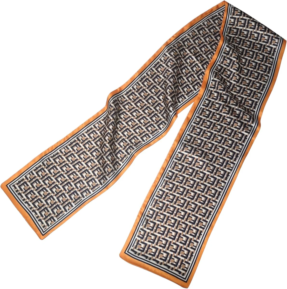 SZALIK 150X16CM SATYNOWY DWUWARSTWOWY KWIATY UNIWERSALNY MODNY KOBIETY