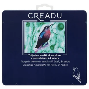 Trójkątne kredki, Creadu, akwarelowe z pędzelkiem, 24 kolory - Kredki, ołówki, pastele i pisaki Trójkątne kredki, Creadu, akwarelowe z pędzelkiem, 24 kolory - Kredki, ołówki, pastele i pisaki - miniaturka - grafika 1