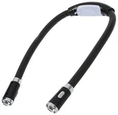 Latarki - Elastyczna lampka LED do czytania książek zawieszana na szyję 56cm czarna DA244A - miniaturka - grafika 1