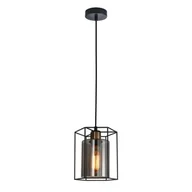 Lampy sufitowe - Italux Kalula lampa wisząca 1-punktowa czarna/dymiona PND-78901-1-BK+SG PND-78901-1-BK+SG - miniaturka - grafika 1