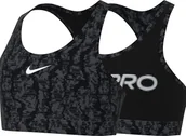 Biustonosze - Nike Biustonosz sportowy G Nk Swoosh Rev AOP Bra, czarny/biały, FZ5820-010, S - miniaturka - grafika 1