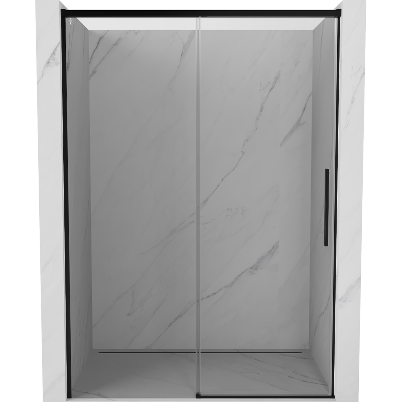 Mexen Rox drzwi prysznicowe rozsuwane 140 cm, transparent, czarne - 8C2-140-000-70-00