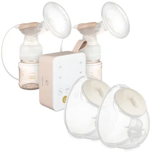 Zestaw Canpol Babies Express Care podwójny laktator elektryczny z aspiratorem do nosa + muszla laktacyjna do laktatorów elektrycznych 2 sztuki - Laktatory - miniaturka - grafika 1