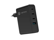 Ładowarki do telefonów - Natec Ribera GaN 100W USB-A + 3x USB-C czarna - miniaturka - grafika 1
