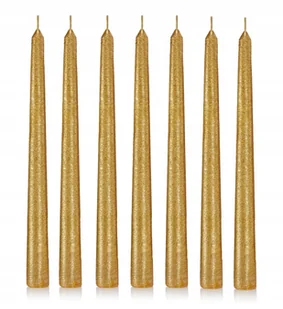 Świece stołowe stożek kokon 24 cm sztuk 12 złote - Świece - miniaturka - grafika 1