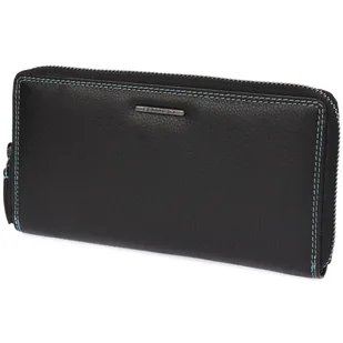 Kolorowy długi portfel skórzany damski Bellugio - czarny - Portfele - miniaturka - grafika 1