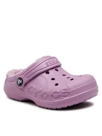 Buty dla dziewczynek - Crocs Klapki Baya Lined Clog K 207500-5Q5 Fioletowy - miniaturka - grafika 1
