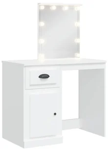 Biała toaletka z lustrem z lampkami led C4-F73 - Toaletki - miniaturka - grafika 1