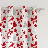 Zasłony - Zasłona WINTER wzór BN22 | Mikołaj origami 150 x 240 cm tkanina zaciemniająca - miniaturka - grafika 1