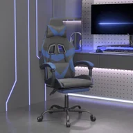 Fotele gamingowe - Lumarko Obrotowy fotel gamingowy z podnóżkiem, czarno-niebieski - miniaturka - grafika 1