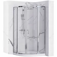 Kabiny prysznicowe - Rea Kabina Prysznicowa REA Look Chrom 90x90 + biały brodzik - miniaturka - grafika 1